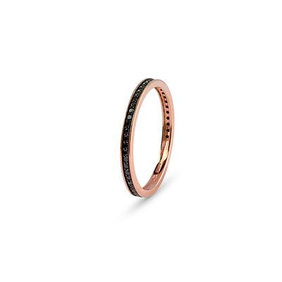 ANELLO BLISS PRECIOUS VERETTA TRE QUARTI DIAMANTI BLACK ORO ROSA  20106357