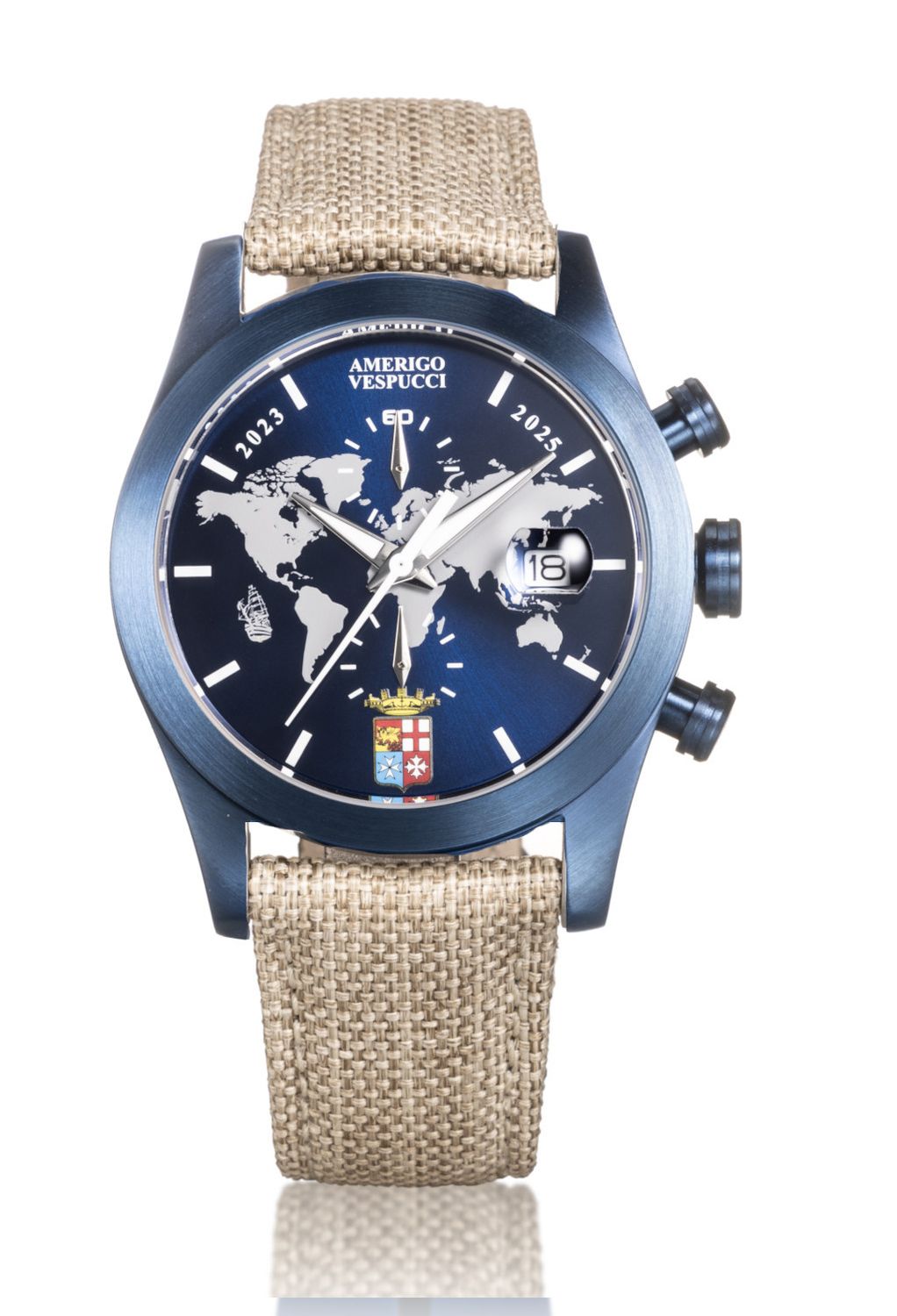 LOCMAN ISLAND AMERIGO VESPUCCI CHRONO CINTURINO TELA OLONA 40MM 0618B02S-BLAMVETJ