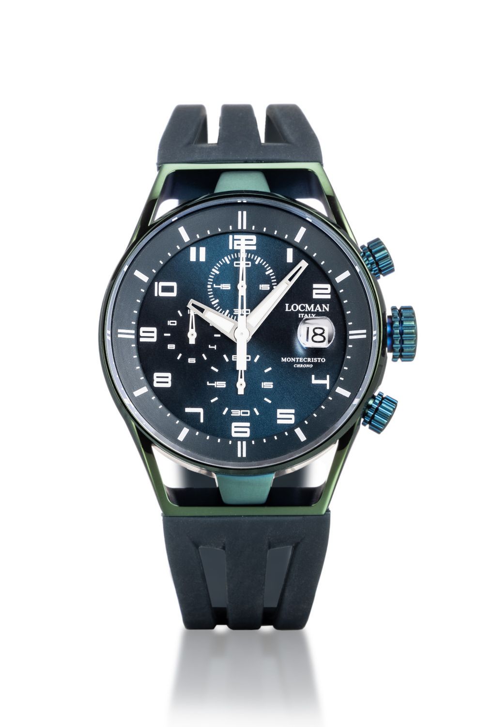 LOCMAN MONTECRISTO CHRONO PVD GREEN CINTURINO SILICONE 0542V19S-GRPTWHSL