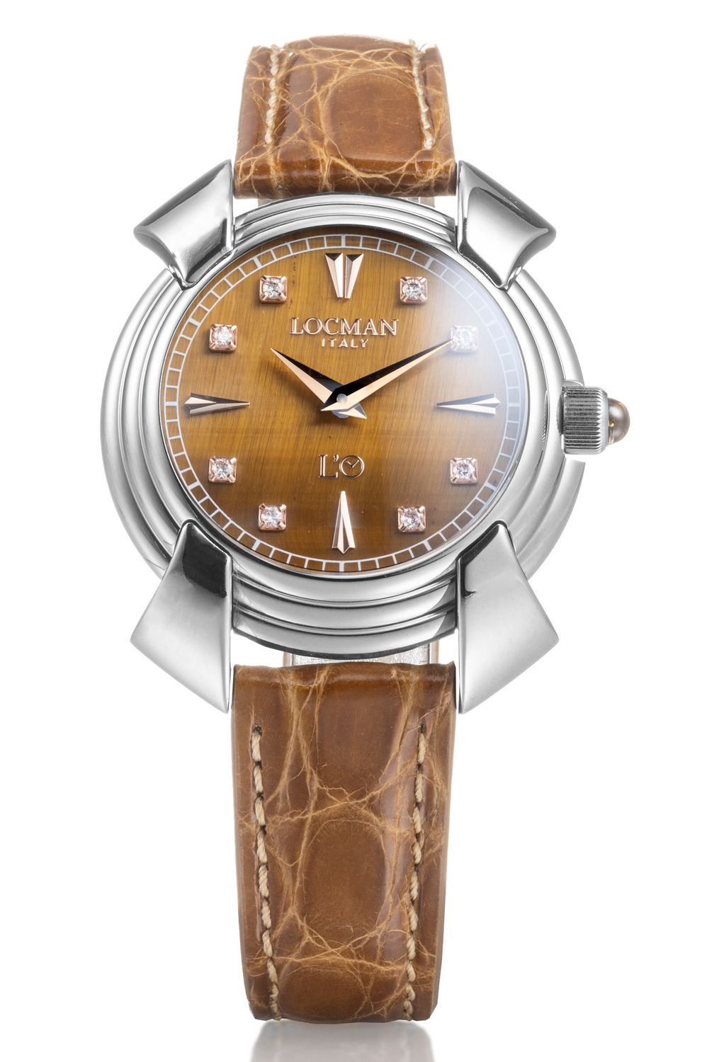 LOCMAN X L'O DECIMO CANTO LADY QUADRANTE IN OCCHIO DI TIGRE E DIAMANTI TITANIO 0LO2T04R-00TYRGDAM
