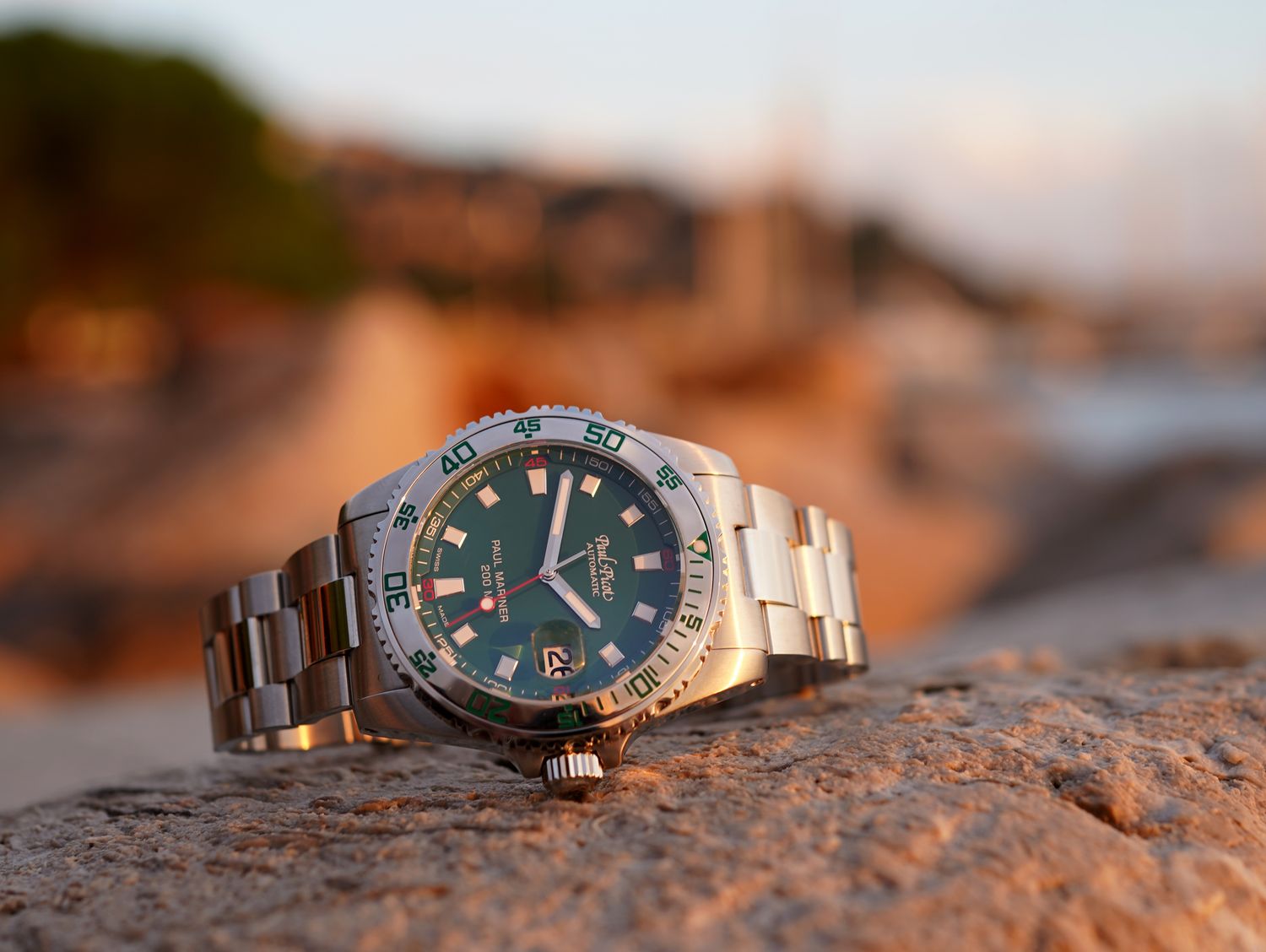 PAUL PICOT PAUL MARINER III Automatic 42mm Green Steel Bracelet 4351.20NEE60B20