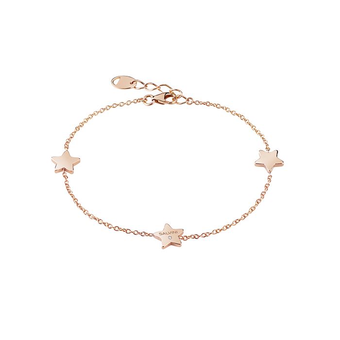 SALVINI I SEGNI 9KT. BRACCIALE STELLE ORO ROSA E DIAMANTE 0.01 20087185