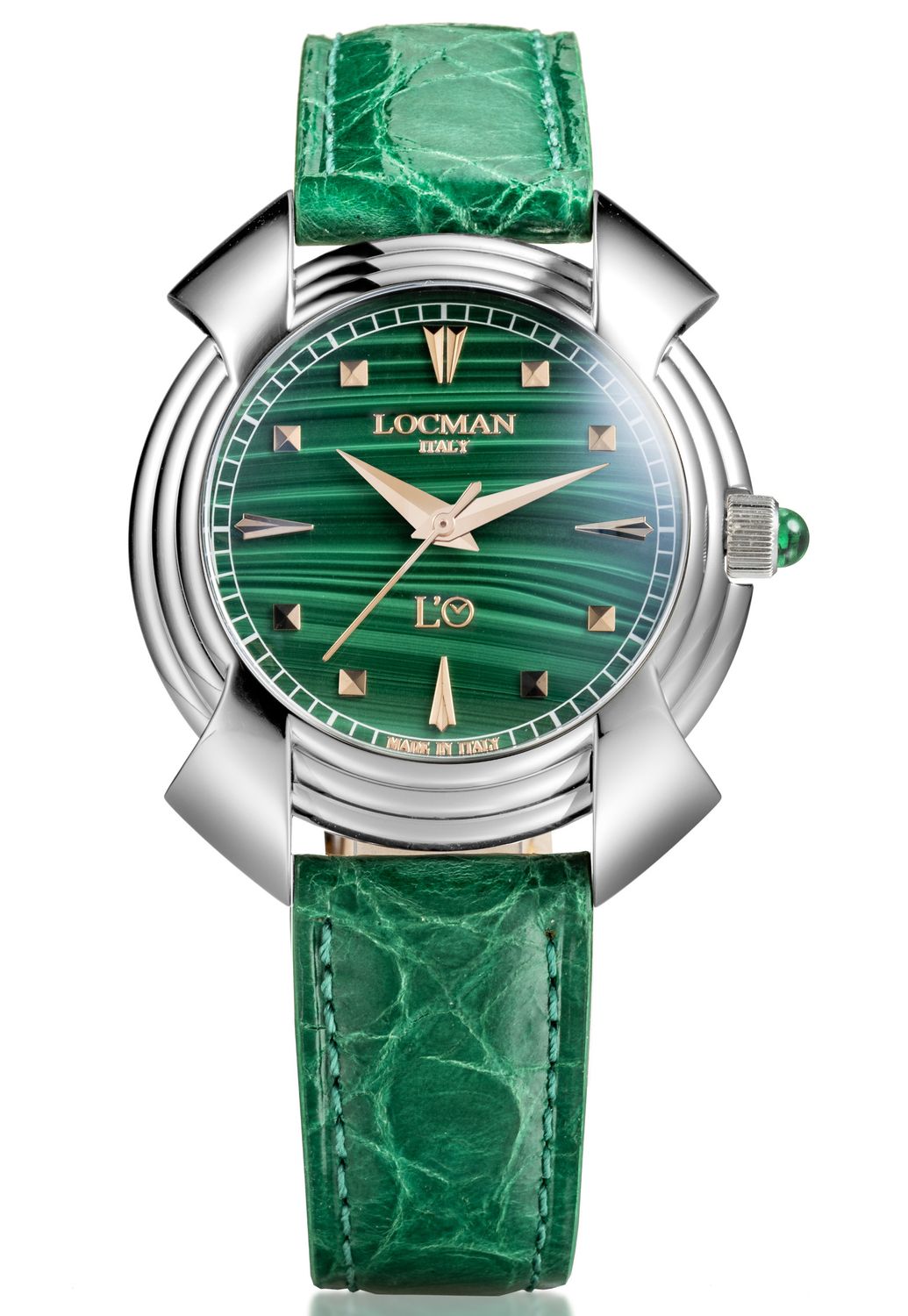 LOCMAN X L'O DECIMO CANTO OISA MALACHITE DOPPIO CINTURINO PELLE O TITANIO 0LO1T03R-00LCRG0B0