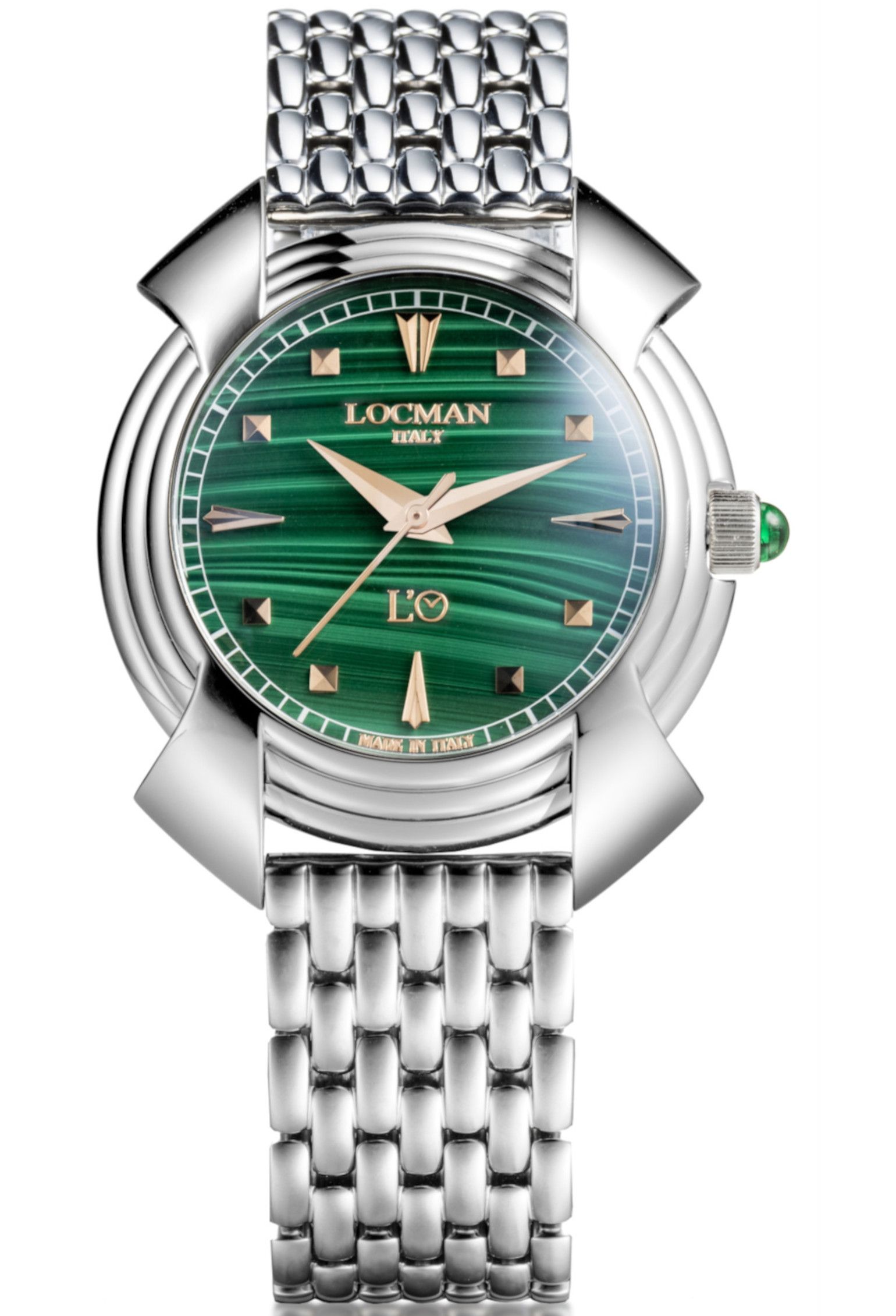 LOCMAN X L'O DECIMO CANTO OISA MALACHITE DOPPIO CINTURINO PELLE O TITANIO 0LO1T03R-00LCRG0B0