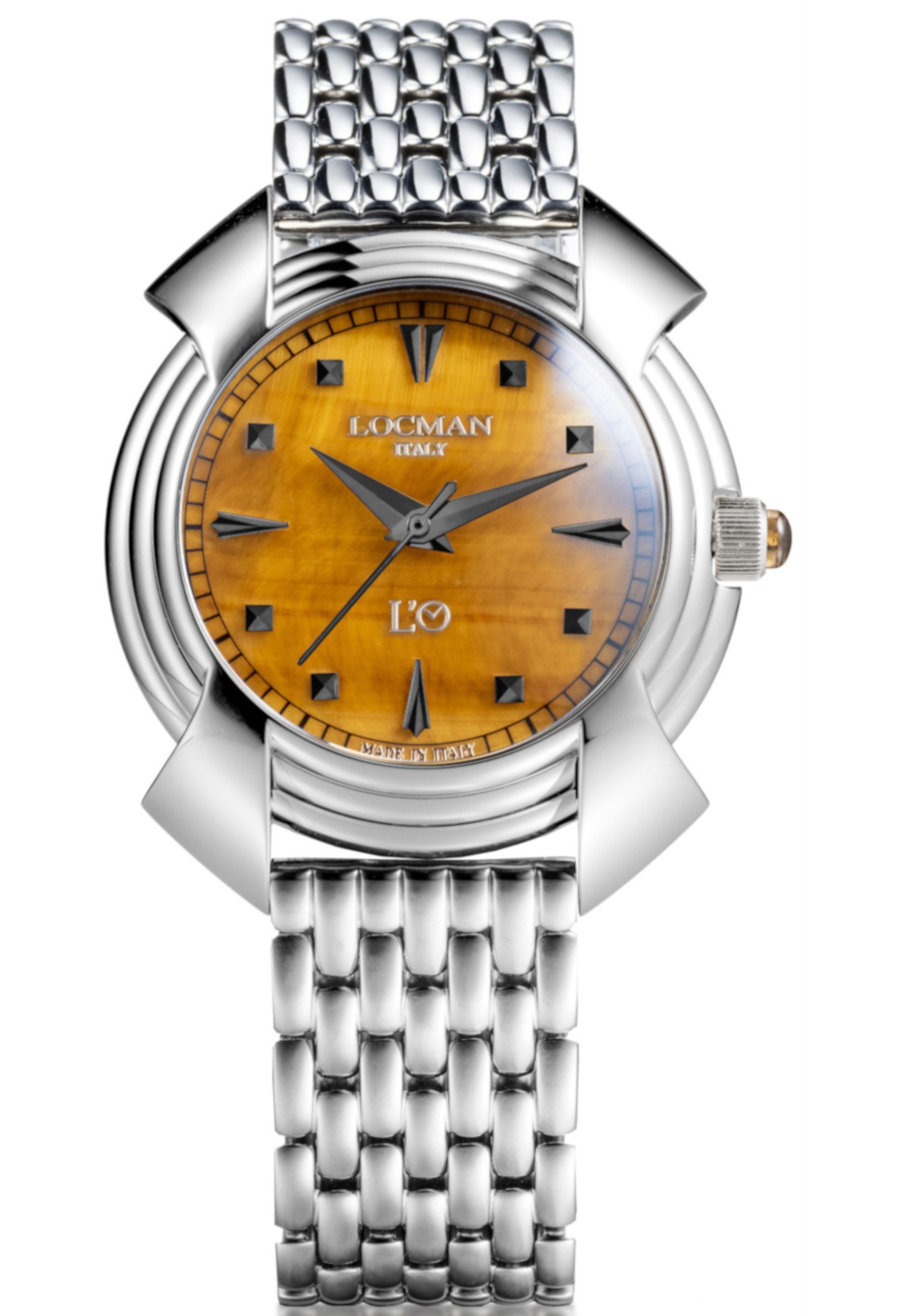 LOCMAN X L'O DECIMO CANTO OISA OCCHIO DI TIGRE DOPPIO CINTURINO PELLE O TITANIO 0LO1T04K-00TYBK0B0