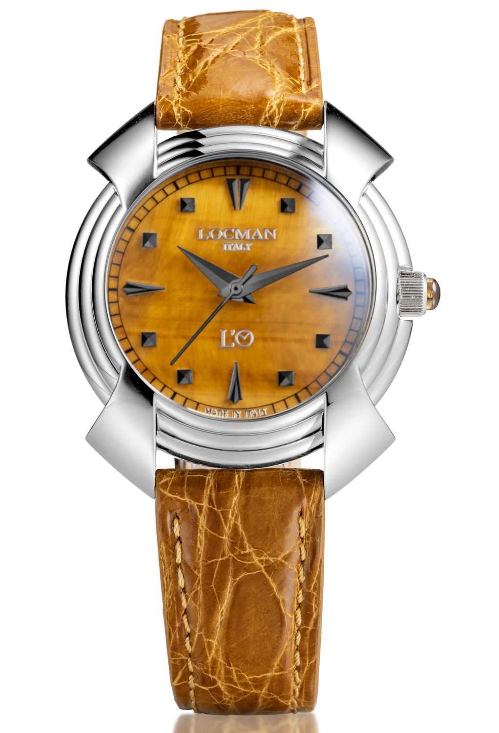 LOCMAN X L'O DECIMO CANTO OISA OCCHIO DI TIGRE DOPPIO CINTURINO PELLE O TITANIO 0LO1T04K-00TYBK0B0