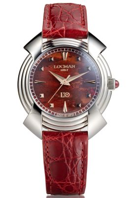 LOCMAN X L'O DECIMO CANTO OISA DIASPRO ROSSO DOPPIO CINTURINO PELLE O TITANIO 0LO1T25R-00JSRG0B0