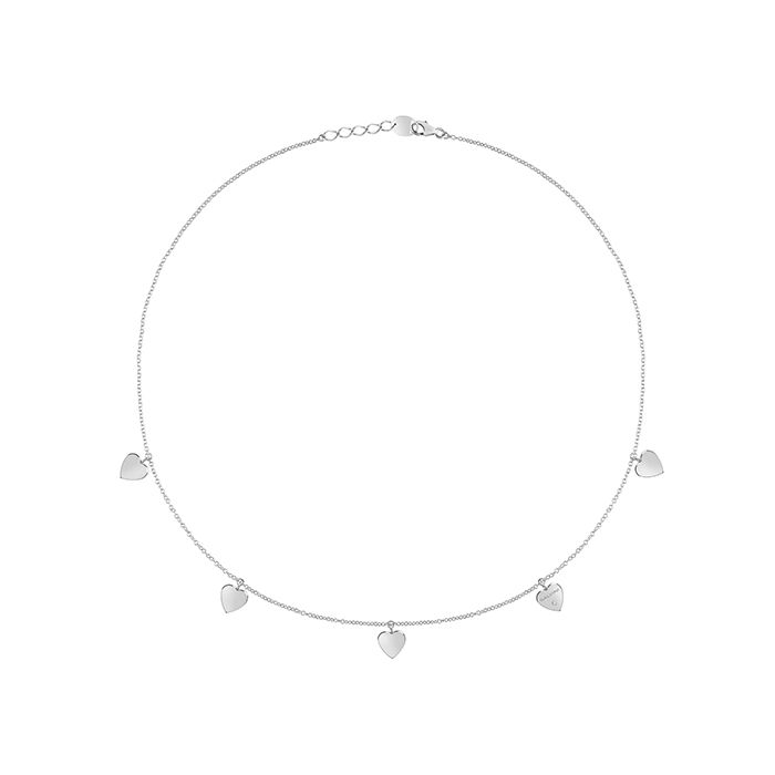 SALVINI I SEGNI 9KT. COLLANA CUORI ORO BIANCO E DIAMANTE 0.01 20087426