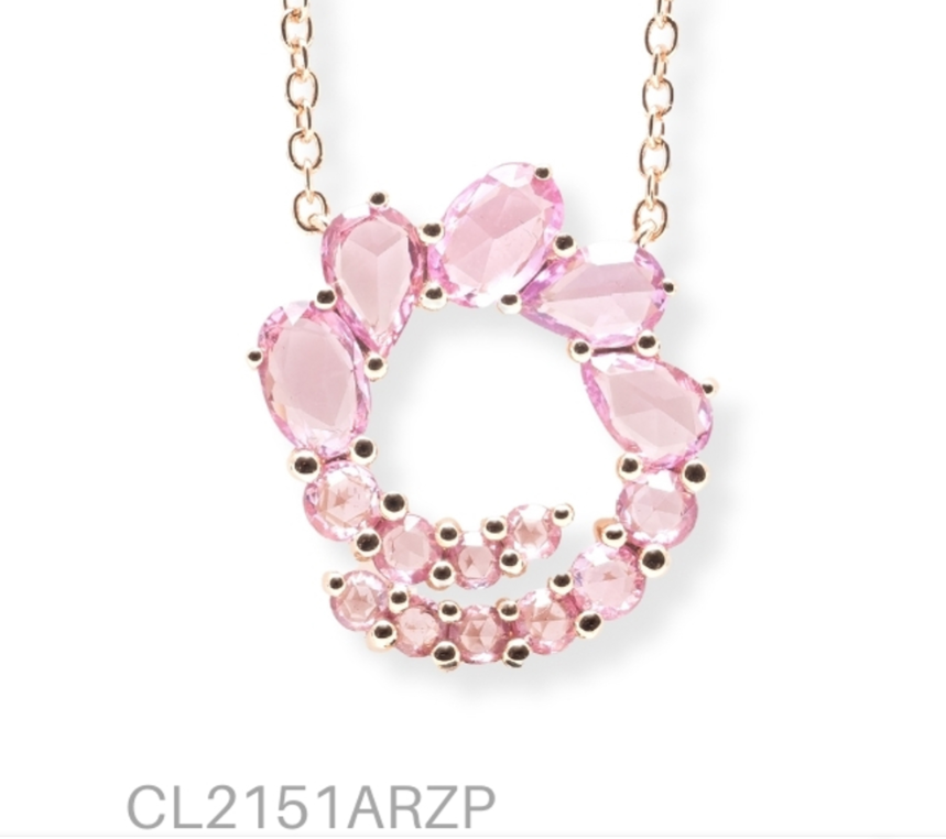 COLLANA GIOVANNI FERRARIS RIFLESSI ORO ROSA E ZAFFIRI ROSA Ref. CL2151AR/ZP
