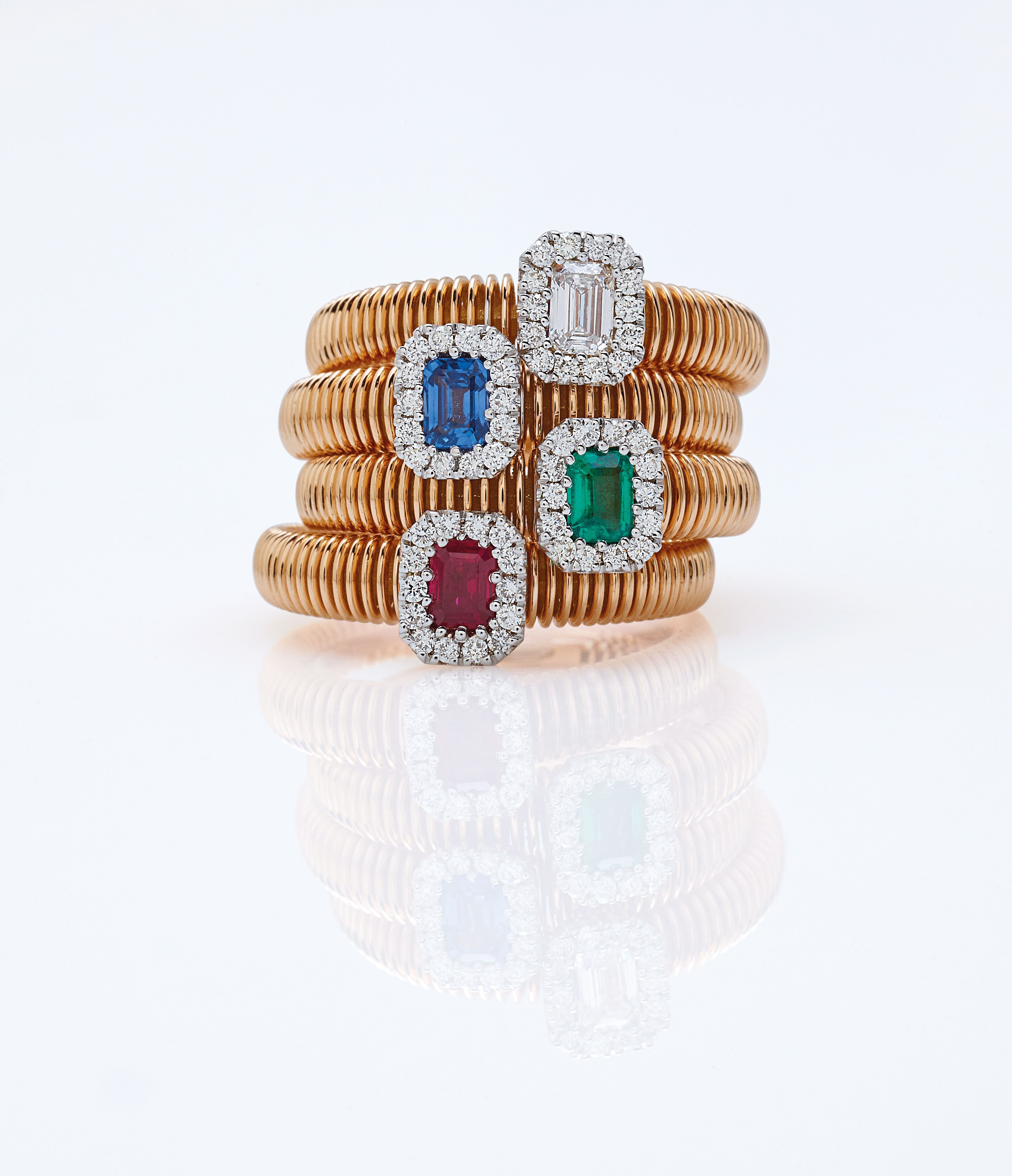 ANELLO VALENTINA CALLEGHER ORO 750‰ CON RUBINO E DIAMANTI 11611PDSORRB