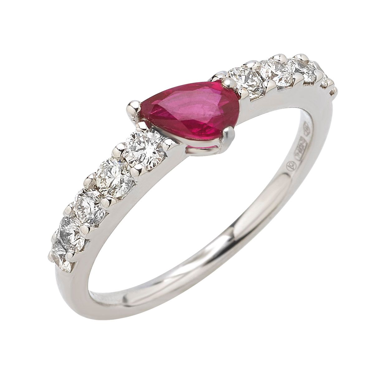 ANELLO VALENTINA CALLEGHER ORO 750‰ CON RUBINO E DIAMANTI 10988SGORB