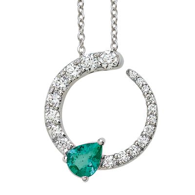 COLLIERINO VALENTINA CALLEGHER ORO 750‰ CON SMERALDO E DIAMANTI 11176SGOSM