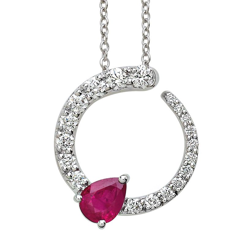 COLLIERINO VALENTINA CALLEGHER ORO 750‰ CON RUBINO E DIAMANTI 11176SGORB