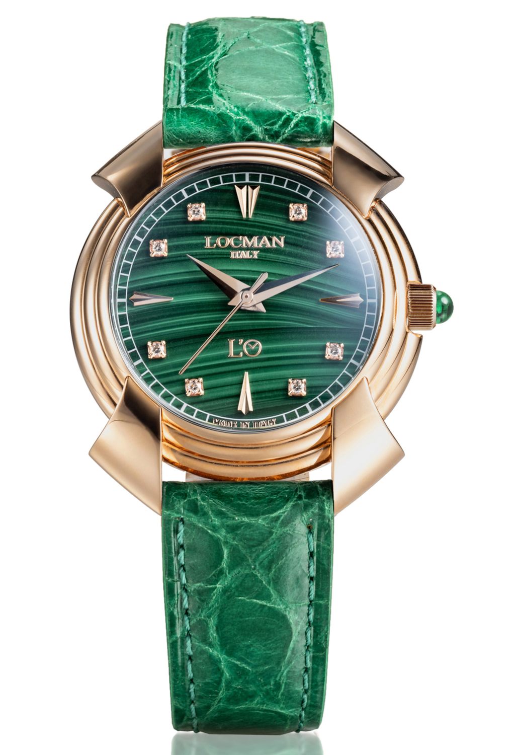 LOCMAN X L'O DECIMO CANTO LADY QUADRANTE IN MALACHITE E DIAMANTI TITANIO 0LO2T03R-RGLCRGDAG