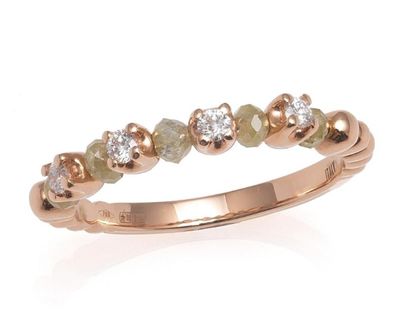 ANELLO GIOVANNI FERRARIS FRAGRANZE ORO ROSA DIAMANTI TAGLIO BRILLANTE E DIAMANTI MIX  Ref. AN2039BRSI/MX