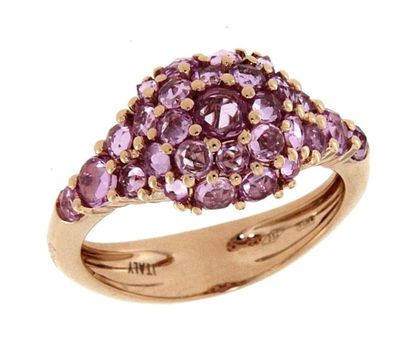 ANELLO GIOVANNI FERRARIS FRAGRANZE ANELLO ORO ROSA ZAFFIRI ROSA  Ref. AN2060BRZP