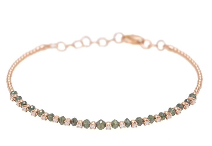 BRACCIALE GIOVANNI FERRARIS FRAGRANZE ORO ROSA DIAMANTI E DIAMANTI ICE VERDI Ref.BR2039CRSI/VE