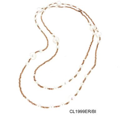 COLLANA LUNGA GIOVANNI FERRARIS MINU' DOREMINU' ORO ROSA E  PERLE Z18CL1999ER/BI