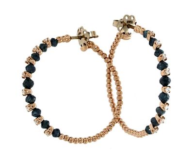 ORECCHINI GIOVANNI FERRARIS FRAGRANZE ORO ROSA, DIAMANTI  BLU Ref. OR2039BR/DB