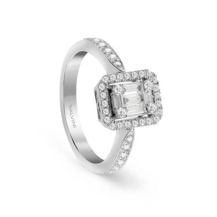 SALVINI MAGIA ANELLO CENTRALE CON CONTORNO FULL PAVE' DIAMANTI 20085782