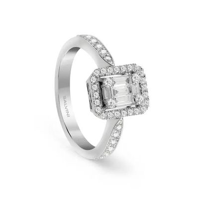 SALVINI MAGIA ANELLO CENTRALE CON CONTORNO FULL PAVE' DIAMANTI 20085782