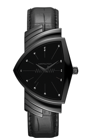 HAMILTON VENTURA QUARTZ TOTAL BLACK H24401731 HAMILTON VENTURA QUARTZ TOTAL BLACK H24401731