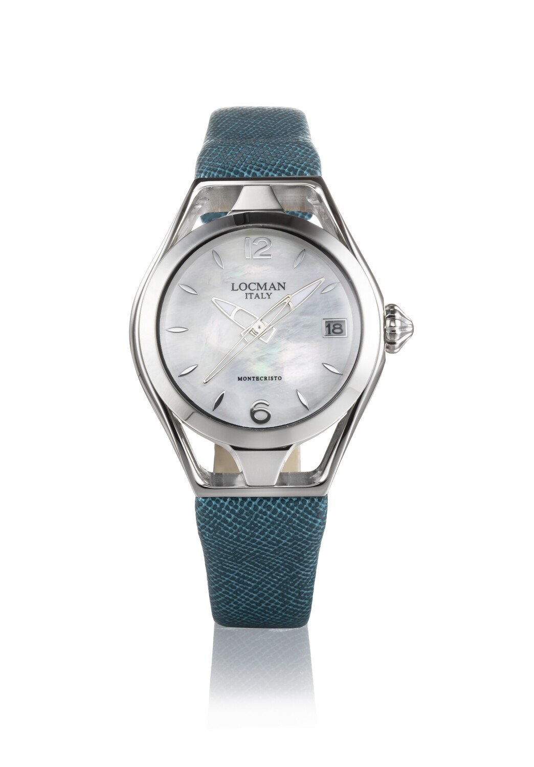 LOCMAN MONTECRISTO LADY 36MM QUADRANTE MADREPERLA BIANCA CNTURINO PELLE VERDE 0526A14A-00MWNKFO