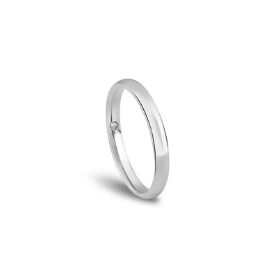 DAMIANI NOI2 FEDE NUZIALE 2.50mm Oro Bianco Misura 19 con diamante interno 0.005 H 20046781 DAMIANI NOI2 FEDE NUZIALE 2.50mm Oro Bianco Misura 19 con diamante interno 0.005 H 20046781
