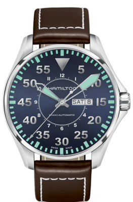 HAMILTON KHAKI AVIATION PILOT DAY DATE AUTO 46MM H64715545