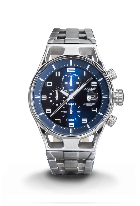 LOCMAN MONTECRISTO CHRONO QUARTZ BLU BRACCIALE ACCIAIO UOMO/UNISEX 41MM BLUE 0542A02S-00BLWHB0 LOCMAN MONTECRISTO CHRONO QUARTZ BLU BRACCIALE ACCIAIO UOMO/UNISEX 41MM BLUE 0542A02S-00BLWHB0