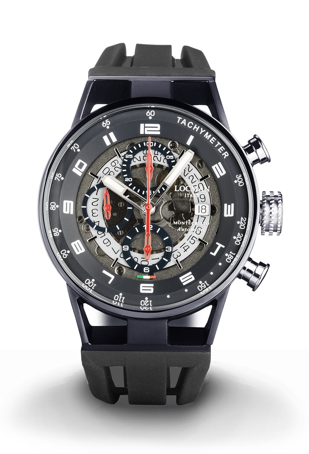 LOCMAN MONTECRISTO OPEN HEART CHRONO LIMITED EDITION 44MM BLACK 0516K22S-BKTKRDSK LOCMAN MONTECRISTO OPEN HEART CHRONO LIMITED EDITION 44MM BLACK 0516K22S-BKTKRDSK