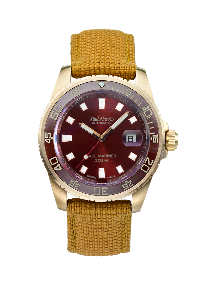 PAUL PICOT PAUL MARINER III BRONZE Automatic 42mm Red Ceramic Bezel Red Dial P4352.BZ.CBR/CORD PAUL PICOT PAUL MARINER III BRONZE Automatic 42mm Red Ceramic Bezel Red Dial P4352.BZ.CBR/CORD