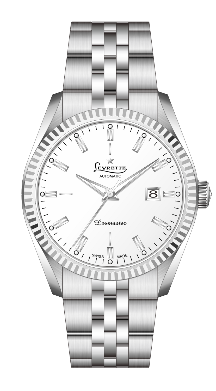 LEVRETTE 1832 LEVMASTER ELEGANT 41mm QUADRANTE BIANCO ACCIAIO CON BRACCIALE QUARTZ 4015.20Q.W60.B20