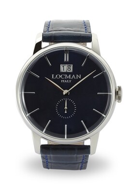 LOCMAN 1960 SOLO TEMPO AL QUARZO GRAN DATA QUADRANTE BLU CINTURINO BLU 0252V02-00BLNKPB