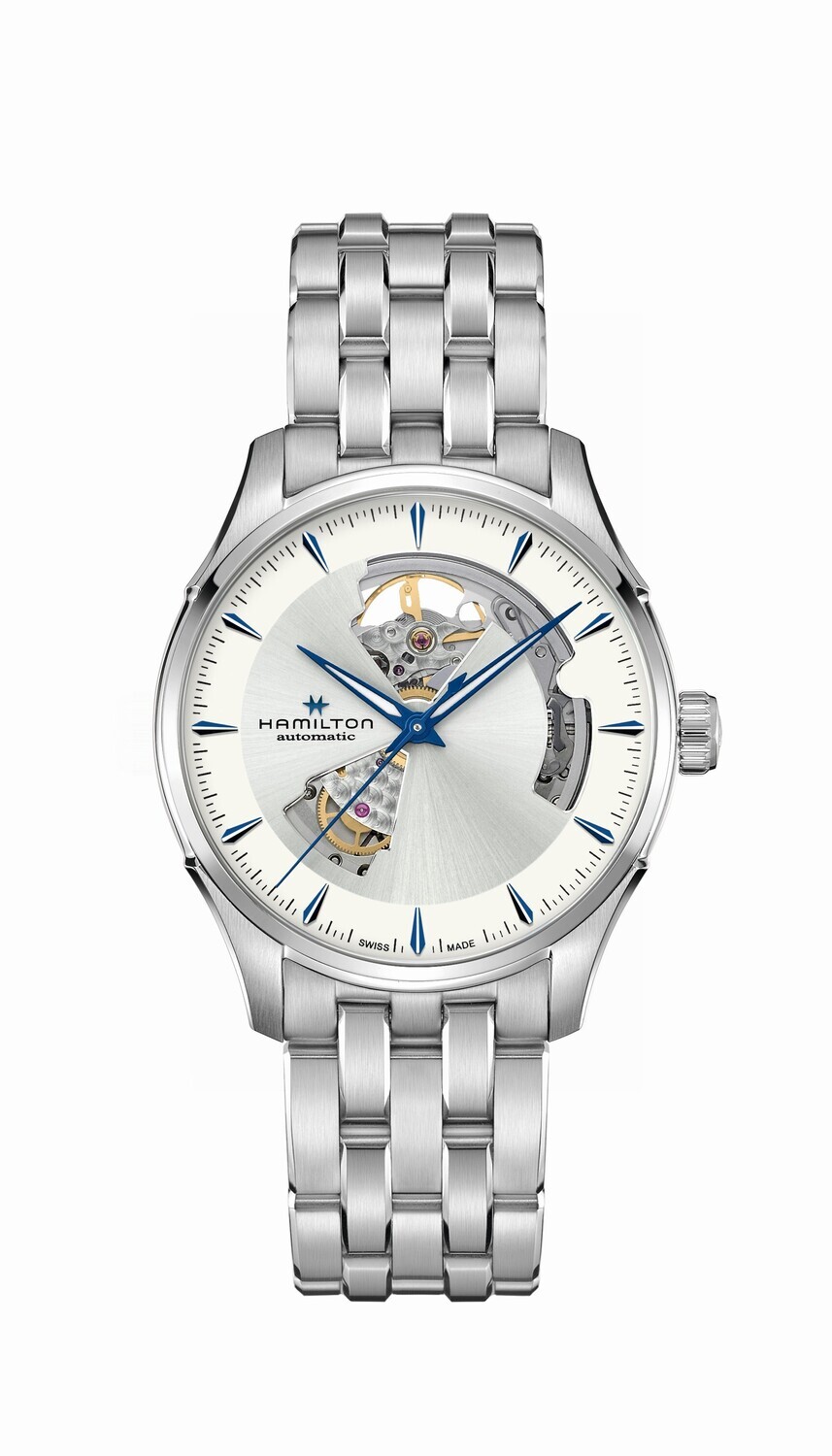 HAMILTON JAZZMASTER OPEN HEART AUTO 40MM SILVER BRACCIALE ACCIAIO H32675150