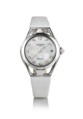 LOCMAN MONTECRISTO LADY 36MM QUADRANTE MADREPERLA BIANCA E DIAMANTI CNTURINO PELLE TECNORASO BIANCO 0526A14D-00MWIDRW LOCMAN MONTECRISTO LADY 36MM QUADRANTE MADREPERLA BIANCA E DIAMANTI CNTURINO PELLE TECNORASO BIANCO 0526A14D-00MWIDRW