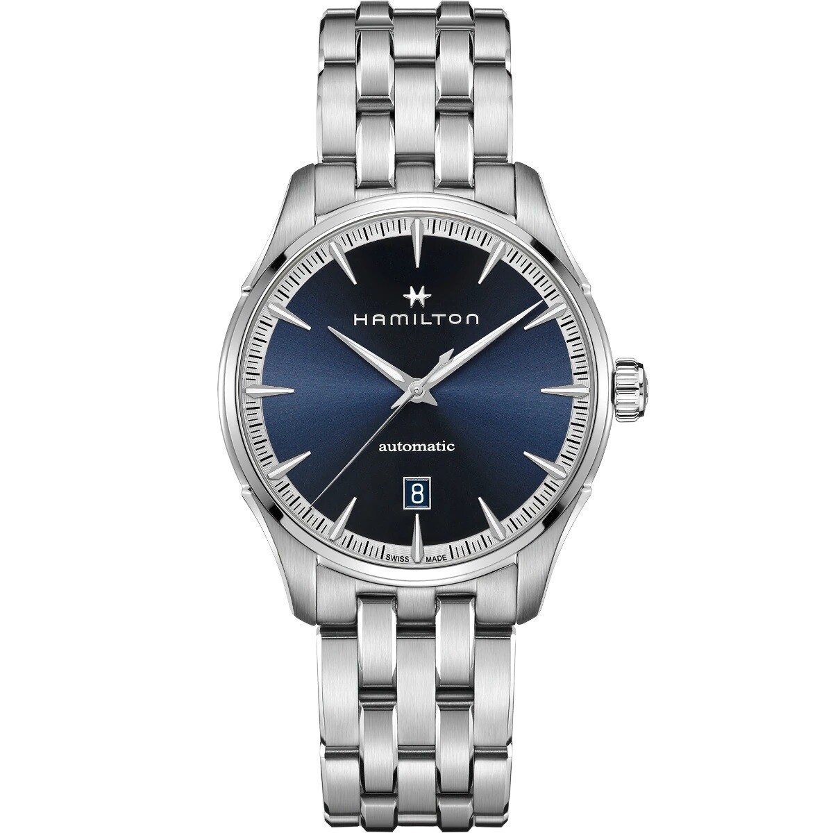 HAMILTON JAZZMASTER AUTO 40MM BLU BRACCIALE ACCIAIO H32475140
