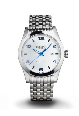 LOCMAN ISLAND SOLOTEMPO UOMO BIANCO BRACCIALE ACCIAIO 40MM 0613A08S-00WHBLB0 LOCMAN ISLAND SOLOTEMPO UOMO BIANCO BRACCIALE ACCIAIO 40MM 0613A08S-00WHBLB0