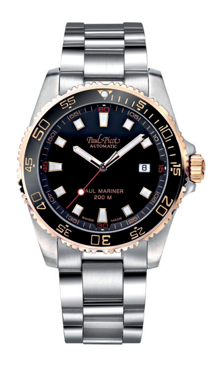 PAUL PICOT PAUL MARINER III Oro 18Kt e Acciaio Automatic 42mm Black Ceramic Bezel Black Dial Bracciale Acciaio 4352SRG-CN PAUL PICOT PAUL MARINER III Oro 18Kt e Acciaio Automatic 42mm Black Ceramic Bezel Black Dial Bracciale Acciaio 4352SRG-CN