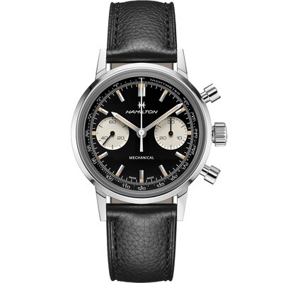 HAMILTON AMERICAN CLASSIC INTRA-MATIC CHRONOGRAPH H HAND WINDING 40MM CINTURINO PELLE NERO H38429730