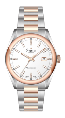 LEVRETTE 1832 LEVMASTER ELEGANT 41mm ACCIAIO E PVD ROSE QUADRANTE BIANCO AUTOMATIC BRACCIALE ACCIAIO BICOLOR 4015.23A.W64.B23