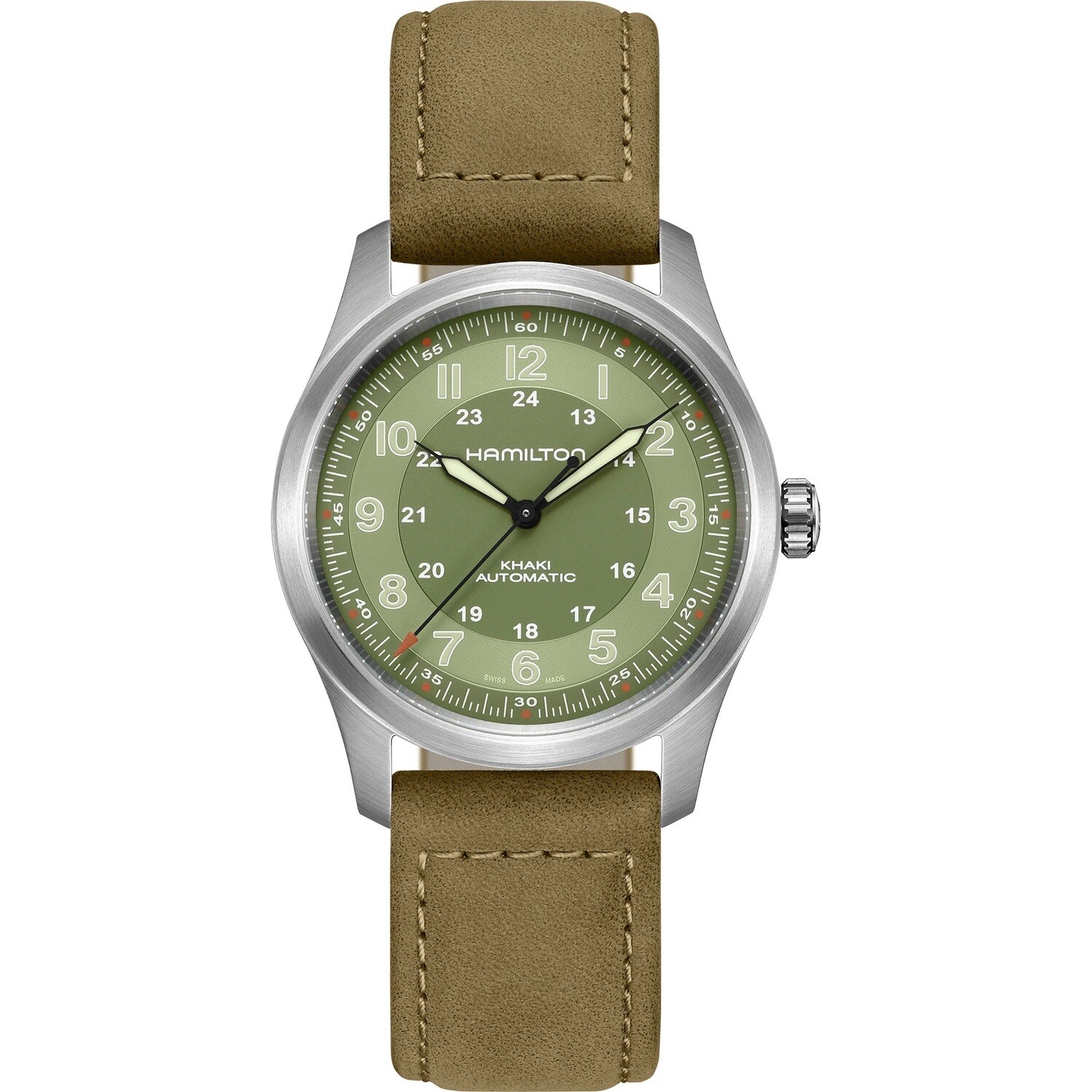 HAMILTON KHAKI FIELD TITANIUM AUTO 38MM QUADRANTE VERDE H70205860