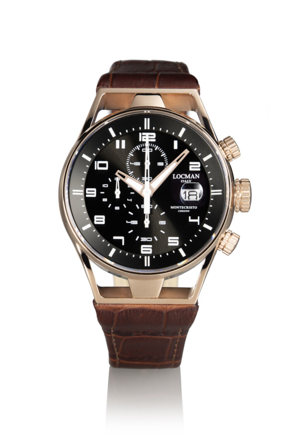 LOCMAN MONTECRISTO CHRONO QUARTZ PVD ROSE GOLD 41MM 0542R01S-RRBKWHPN