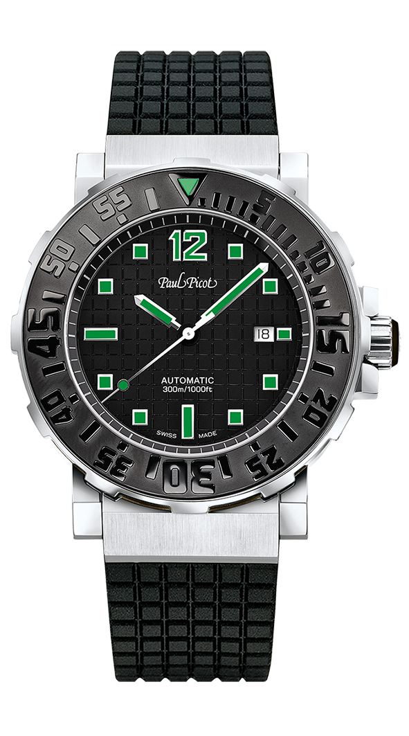 Paul Picot Plongeur C-TYPE Date Automatic 43mm BLACK DIAL 4118SGN.N-34G Paul Picot Plongeur C-TYPE Date Automatic 43mm BLACK DIAL 4118SGN.N-34G
