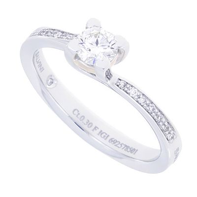 Salvini Battito Anello solitario con Diamante e Contorno Certificato GIA 81115101 Salvini Battito Anello solitario con Diamante e Contorno Certificato GIA 81115101