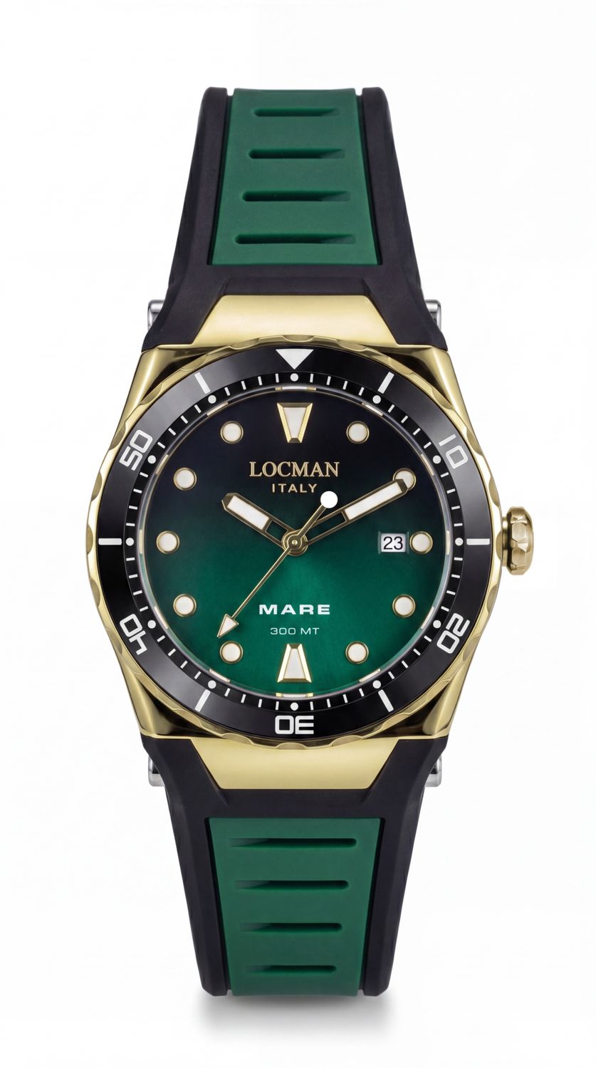 LOCMAN MARE 300MT 40MM PVD ROSE GOLD NERO E VERDE LOCMAN MARE 300MT 40MM PVD ROSE GOLD NERO E VERDE