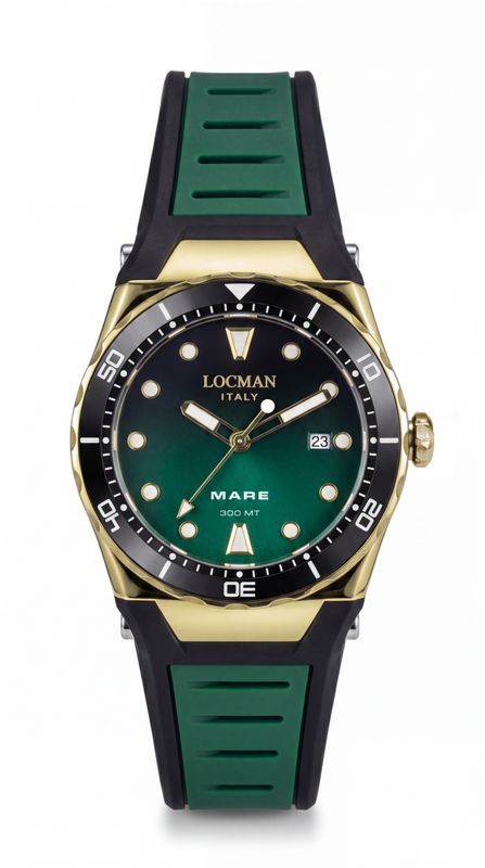 LOCMAN MARE 300MT 40MM PVD ROSE GOLD NERO E VERDE