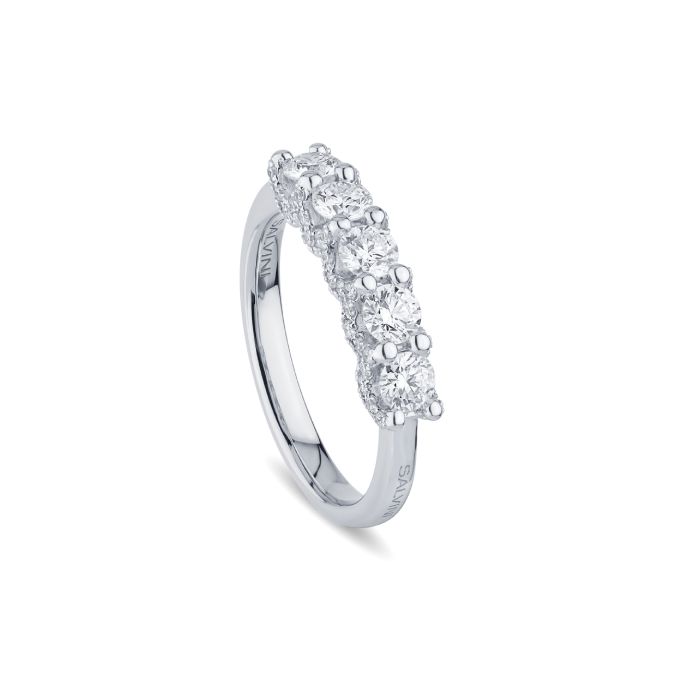 Salvini Eterea Anello Veretta con 5 Diamanti ct.1.00 Salvini Eterea Anello Veretta con 5 Diamanti ct.1.00