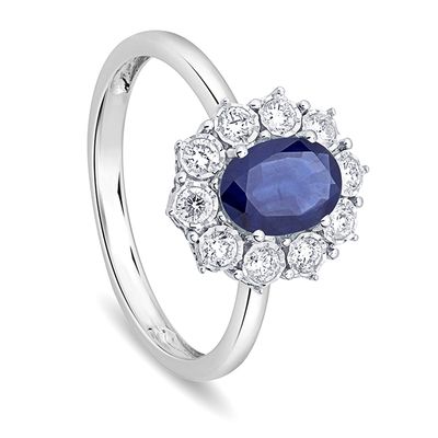 Anello Masterbliss Charleston Oro Bianco con Diamanti e Zaffiro 20111622