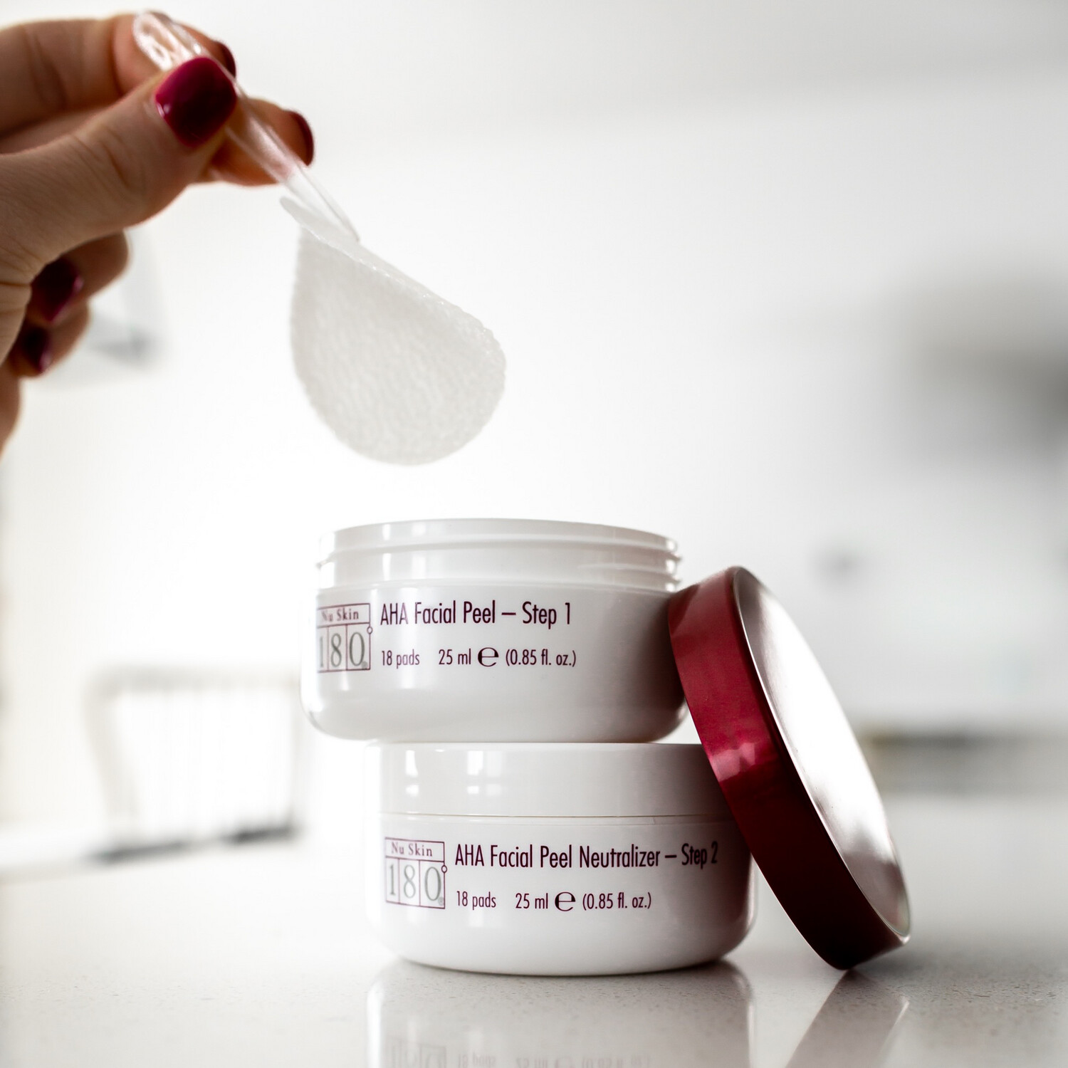 Nu Skin 180°® AHA Facial Peel Pads and Neutralizer-Chemical peel at home!